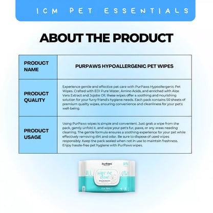 PurPaws Hypoallergenic Pet Wipes