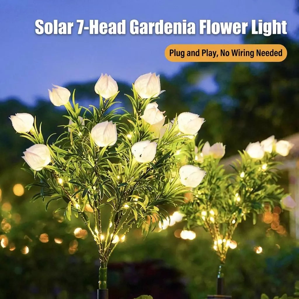 Solar Powered Gardenia Flower Lights