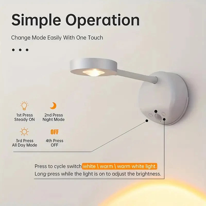 LED Motion Sensor Wall Light Spotlight