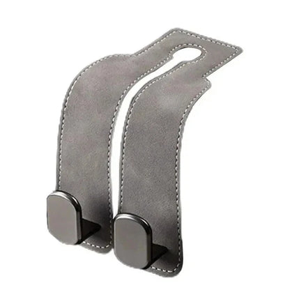 2-in-1 Suede Car Seat Headrest Hooks