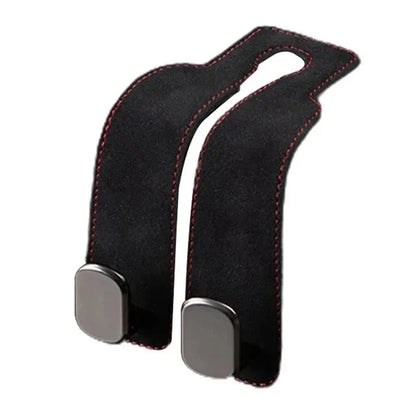 2-in-1 Suede Car Seat Headrest Hooks