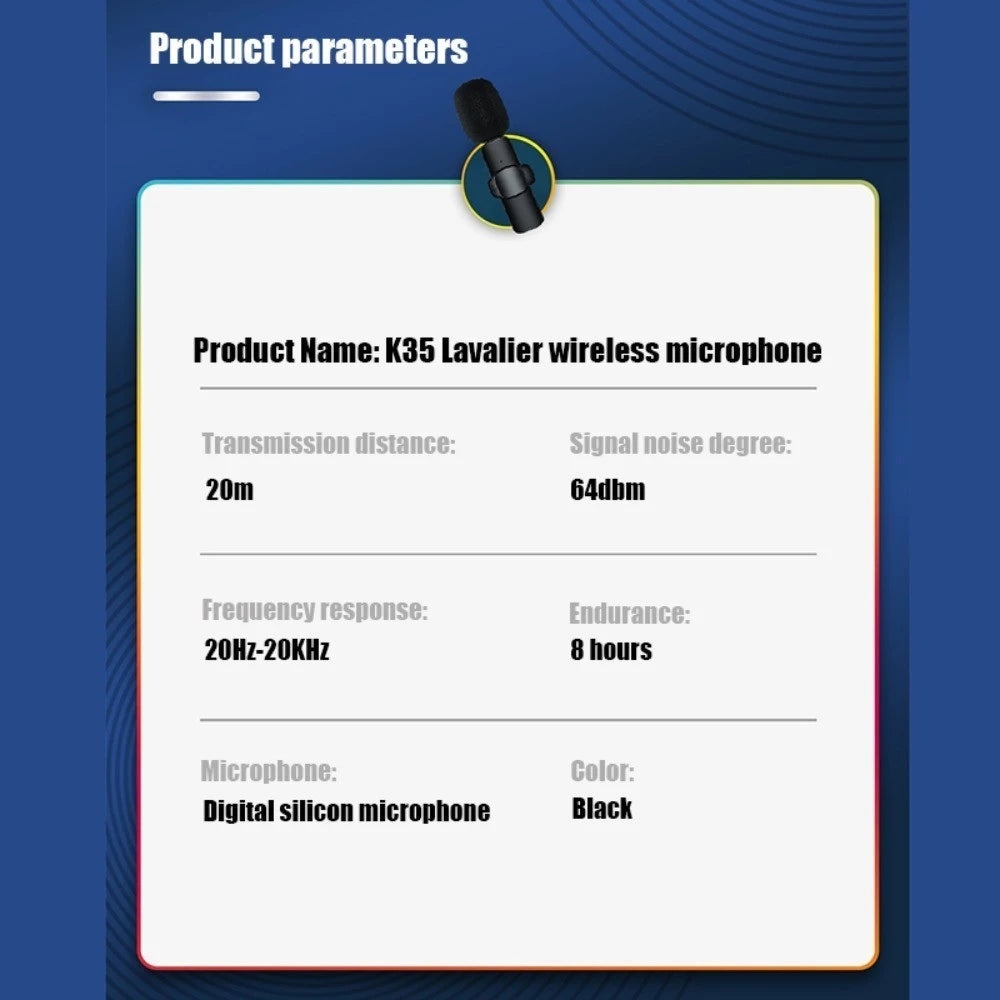 K35 Lavalier Wireless Microphone (Single Microphone)
